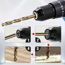 13 Stücke Cobalt Bohrersatz, M35 Spiraldesign, geeignet für Metall, Holz und Kunststoff. In stabilem Metallkasten verpackt, ideale Wahl für die Metallbearbeitung - Verschiedenfarbig - Übersicht 4