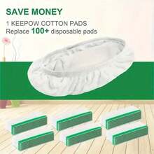 3 Pieces Of White Green Washable Reusable Green Mop Cloth, Soft And Not Harmful To Hands, Easy To Use, Easy To Clean, Super Absorbent, Suitable For Both Dry And Wet Use, Essential For Home Use - 白色 - 查看 4