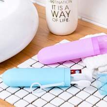 1pc Portable Travel Toothbrush And Toothpaste Holder, Durable Leak-Proof Storage Box With Handle For Convenient Carrying, Suitable For Travel, Home, And Camping, Transparent Design With Safety Cap, Ideal For Travel, Bathroom, Vanity, And Daily Use - Multicolor - View 5