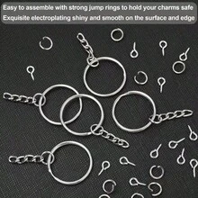 15/30/60pcs DIY Keychain Accessories Set, Includes 25mm Split Rings And Chains, Suitable For Handmade Keychain Crafts - Keychain - View 2