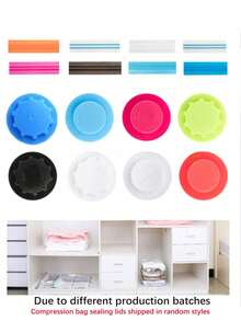 9/5/1pc Set Portable Travel Storage Bags, Large Capacity Compression Bags, Reusable Vacuum Bags, Foldable Packing Cubes, Printed Luggage Bags, Dust-Proof, Moisture-Proof, Moth-Proof, Space Saving For Clothes, Blankets, Bedding, Suitable For Closets, Bathrooms, Outdoor Gear, Back To School, Travel Essentials - Multicolor - View 6