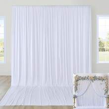 白色摄影背景幕布（不含支架），白色无缝摄影背景，适用于复活节、生日派对、婚礼、照片拍摄、投影仪等。 - 白色 - 查看 1