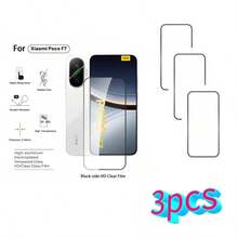 小米 Poco F7/F7 Pro/F7 Ultra 专用钢化玻璃屏幕保护膜（3片装），高清防刮，防指纹，防偷窥 - 絲印黑邊高清膜3件 - 查看 1