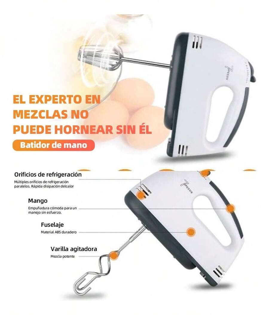 Batidora de Mano Electrica de Cocina con 7 Velocidades - Blanco - Ver 1
