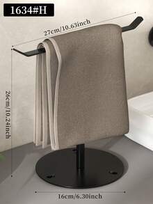 1pc T-Shaped Tabletop Hand Towel Holder With Heavy-Duty Base - Freestanding Modern Bathroom And Kitchen Towel Rack, Space-Saving Countertop Organizer With Sturdy Curved Top Shelf, Suitable For Bathrooms, Kitchens, And Hotels