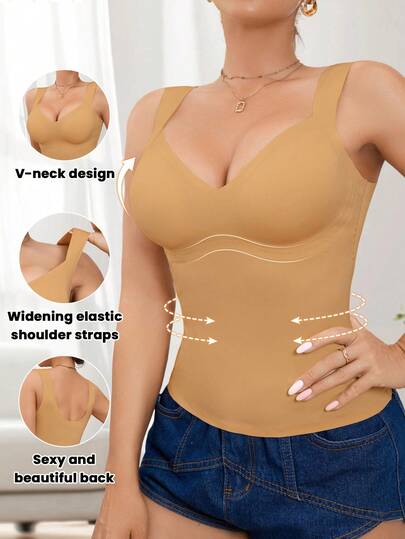 Women's Seamless Shapewear Top, Waist & Abdomen Shaping, Minimalist Camisole Can Be Worn Outerwear, Body Shaping