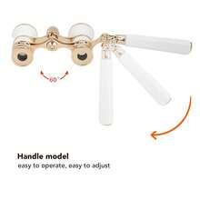 Miniature 3x25 Theatre Binoculars | Classic Design With White Handle | Concert And Theatre Glasses | Portable Vintage Gift For Adults, Music Lovers, And Show Enthusiasts - 白金 - 查看 7