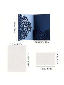 10pcs/Pack Wedding Party Invitations (With Envelopes And 2 Blank Inner Cards), Laser Cut Engagement Invite, Elegant Premium Business Greeting Cards For Holiday, Birthday,Christmas - Multicolor - View 28