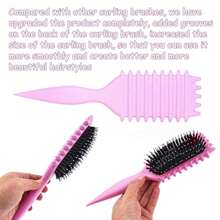 Curl Defining Brush, 1 PCS Curly Hair Brush, Brush For Curly Hair, For Combing And Shaping Men'S And Women'S Curls To Reduce Pulling (Pink) - ColorC - View 2