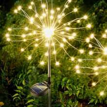 1个太阳能烟花灯 LED户外防水地插灯 时尚花园草坪灯 适用于花园庭院派对节日游泳池草坪街道购物中心情人节装饰 - 太陽能煙火燈 - 查看 10