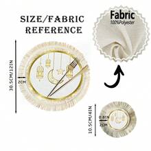 1/4/6pcs Middle East Festival Series Golden Hollowed-Out Carved Crescent Moon And Star-Shaped Decorations, Paired With Golden Lanterns Glowing With Warm Light - Multicolor - View 11