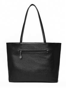 KAIDIFEINIROO Authentic High-Quality PU Leather Women's Shoulder Tote Bag, New Luxury Designer Large Handbag, Women's Brand Shopping Bag - Black - View 7