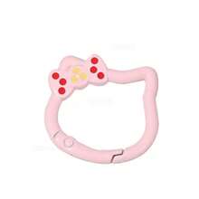 1pc Cute Multi-Color Bow Tie Kitten Spring Clasp Irregular Decor DIY Accessory, Connector Ring, Keychain, Phone Charm - Cat Keychain - View 5