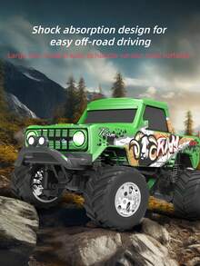 1/64 Scale Mini Remote Control Monster Truck Trailer, 2.4GHz & APP Control, Rechargeable Alloy Shell Mini RC Car With Lights, Speed/Steering Adjustable (Orange) - Four-wheel Off-road Vehicle - View 5