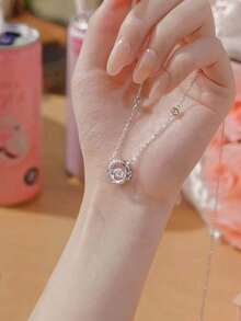 0.5ct Classic Moissanite Pendant Necklace In 925 Sterling Silver - Unisex Jewelry Gift With Certificate & Gift Box, Perfect For Halloween - White - View 3