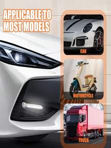 2个装汽车LED日间行车灯风力驱动LED泛光灯辅助照明摩托车灯汽车日间前大灯 - 2pcs - 查看 10