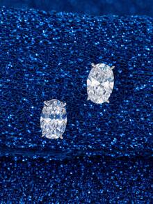 1 PC 925 Sterling Silver Stud Earrings Shining Oval Cut 8A Zirconia Stone Elegant Brilliant Jewelry For Teenager Girl - LZE03 - View 7