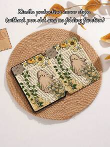 Shockproof Floral Element Forest Ghost Collage Pattern Tablet Protective Case, Compatible With IPad 9.7/10.2/10.5/10.9/12.9/Pro 11 (10th Gen), Galaxy Tab S6 Lite 10.4", Kindle Paperwhite 12th Gen (2024), Kindle 11th Gen (2022), Offers Soft Shock Protection, Supports Smart Stand/Auto Wake/Sleep Function Spring Gift - Multicolor - View 10
