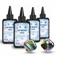 UV树脂300克 - 晶莹剔透、坚硬透明、快速固化的太阳能活化树脂套装，透明、低气味UV树脂，适用于工艺装饰（100克*3） - 淺藍色 - 查看 2