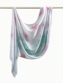 1 chiếc khăn trùm đầu nữ in họa tiết màu nước, khăn trùm đầu in họa tiết, chất liệu voan, khăn trùm đầu in kỹ thuật số cao cấp với viền cuộn, khăn dài mềm mại và thân thiện với da, kiểu nhuộm tie-dye mây tươi tắn và thanh lịch, phù hợp để phối đồ hàng ngày. - Nhiều màu - Xem 2