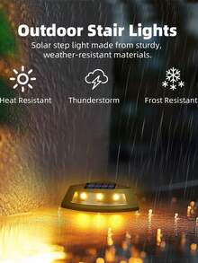 4/1pc Outdoor Waterproof Solar Powered Step Lights, Pathway Lights, Deck Lights, Automatic On/Off Landscape Lights For Yard, Driveway, Garden, And Enhance Outdoor At Night - black - View 8