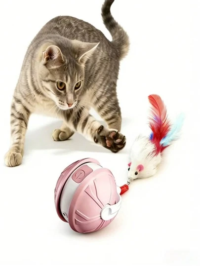 这款智能电动猫玩具具有双模式变色灯、USB充电、内置电池、可更换配件和自动逗猫功能。适合所有品种和体型的猫咪。