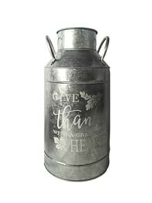 这款复古镀锌铁牛奶罐造型花盆，罐身印有“感恩”字样，散发着质朴的艺术气息；适合种植天竺葵、常春藤等垂吊植物。它不仅可以作为绿植花盆，还能为休闲空间增添舒缓放松的氛围，是打造温馨居家角落的绝佳装饰品。 - 銀色 - 查看 6