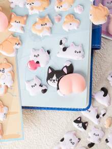 可爱的3D儿童贴纸，可挤压的动物贴纸，例如兔子和熊，DIY手机壳装饰 - 彩色 - 查看 6