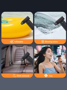 1pc Handheld USB Rechargeable Fan | 6-Speed High-Pressure Turbo Fan, 3000mAh Battery, Suitable For Travel/Camping/Outdoor Activities, Wireless Design With Electric Dust Removal Function - màu đen - Xem 12