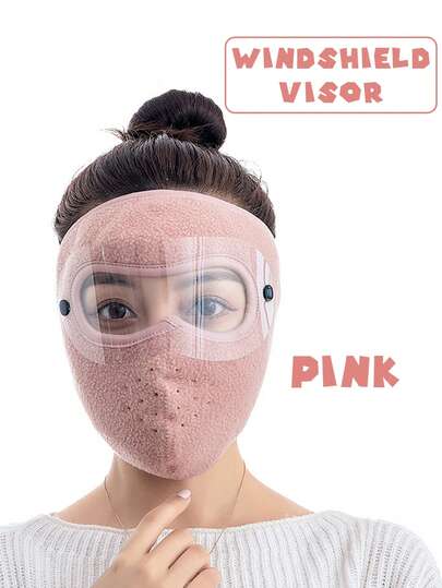 1pc Autumn/Winter Thermal Lined Windproof Face Mask, Outdoor Cycling Ear Warmer Neck Gaiter, Full Face Windproof Ski Mask For Men & Women, Motorcycle Riding Thermal Face Cover