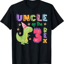 Uncle Of The Rex Birthday Dinosaur Family Matching T-Shirt - 軍綠色 - 查看 1
