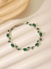 水钻藤蔓锆石叶子造型时尚手链，适合女性日常佩戴和情人节搭配 - 手鍊 - 查看 16