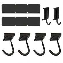 Soporte de Pared para Bicicletas de Alta Resistencia - Almacenamiento para 4 Bicicletas, Organizador de Garaje de Metal Negro con Múltiples Ganchos, Ideal para Bicicletas de Carretera y Montaña - Negro - Ver 7