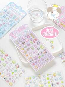 4张RosyPosy 3D立体浮雕贴纸，适合儿童奖励、手机壳装饰、DIY手工制作和可爱卡通贴纸。这些贴纸也适用于手工日记和其他小型透明水晶设计。 - 彩色 - 查看 10