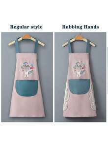 1pc Adjustable Cooking Apron With Pockets, Waterproof And Oil-Resistant, Suitable For Cooking, Chef, Unisex Design, Simple And Elegant Cooking Apron - Multicolor - View 8