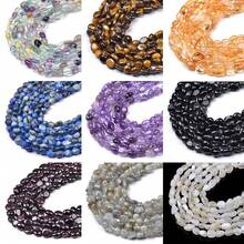 1串天然宝石月光石虎眼石黄水晶珠子，优质散珠，适用于珠宝制作、DIY工艺品和疗愈水晶 - 彩色 - 查看 2