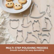 5/9pcs Stainless Steel Cartoon Cat Cookie Cutter Set - Cat-Shaped, All Seasons, Halloween Fun, Versatile Baking Molds For Fondant And Sugar Cookies, Kitchen Baking Tools, Cookie Cutter, Pastry Cutter, Cutting Mold - - - View 5