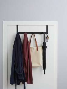 5-Hook Metal Wall Mounted Over The Door Hanger Rack, Space Saving Towel, Clothes And Accessory Storage Organizer - Suitable For Kitchen, Bathroom And Bedroom, Bathroom Towel Rack - Multicolor - View 9