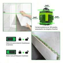 4D Nivel Láser Autonivelante Con App De 16 Lineas Nivelador Láser 360 Rotatorio Láser De Nivel Verde Profesional Con Doble Batería Niveles Laser Rotatorio Nivel Lázer Niveles Láser - por defecto - Ver 4