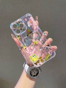 1 chiếc ốp lưng điện thoại trong suốt dễ thương và vui nhộn với hình SpongeBob SquarePants hoạt hình, họa tiết hoa bong bóng, chống sốc, tương thích với Apple 11/12/12 Pro Max/14 Pro Max/15/15 Pro/16/16 Pro Max/17 và các dòng máy khác. - Nhiều màu - Xem 2