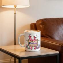 Customized Easter Alphabet Name Mug, Rabbit Initial, Rabbit Easter, Custom Name Mug, Romantic Easter Gift For Boyfriend, Girlfriend, Him, Her - Multicolor - View 7