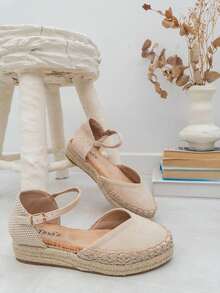 VIKIVIKI SHOES Women's Platform Espadrilles With A Thick, Non-Slip Sole, Y2K Vintage Bohemian Style, Comfortable For Walking, Ideal For Summer, Vacations, The Beach, City Wear, And Everyday Outfits, Perfect For Fresh Looks And Getaways. Estimated Delivery: 1-3 Business Days (Peninsula) - 米色 - 查看 5