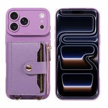 1件装磨砂系列手机壳，带挂绳、镜子、卡槽、拉链钱包和珍珠链，兼容苹果17 Pro Max/17/Air/17 Pro/17e/16/15/14/13/12/11 Pro Max/Plus Mini，三星Galaxy A56/A54/A53/A52/A51/A50/A36/A34/A33/A32/A26/A23/A22/A21S/A16/A14/A13/A12/A06，防震防摔 - 紫色 - 查看 3