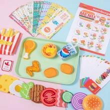 Kids Pretend Play Hamburger, Fries, Fried Chicken Meal Set, DIY Realistic Food Toy Playset, Suitable For Children 2+ Years Old, Food Recognition & Hamburger Making Roleplay Game Toy Set - Multicolor - View 7