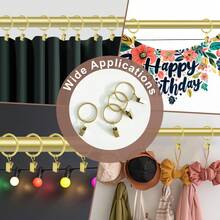 50-Piece Set Of Metal Curtain Rings With Clips, Curtain Clip Rings, Inner Diameter Of 1.37 Inches, Compatible With Curtain Rods With A Diameter Of 1 Inch, Available In Black, Gold, And Silver - 金色 - 查看 3