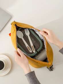 Large Capacity Lunch Bag, Thick Aluminum Foil Insulated Lunch Box Tote Bag, Portable For Work, Dumpling Insulated Bag - Multicolor - View 6