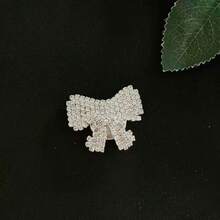 1件套优雅水晶水钻蝴蝶结几何纽扣套装，衬衫纽扣套装，夹式纽扣套装，时尚水晶袖扣，适合搭配燕尾服和婚纱装饰 - 彩色 - 查看 2