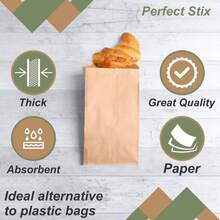 50/100pcs Brown Kraft Paper Bags, Durable Packaging Bags For Party Gifts, Snacks, Cookies, Burgers, Suitable For Small Businesses, Groceries, Lunch, Party Favors, Takeout, Applicable For Parties, Weddings, Summer Dining, Back To School, National Day, Halloween, Christmas - Large - View 4
