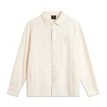 Áo sơ mi nam dài tay cài cúc dáng rộng Li Ning WADE DLoADING, chất liệu vải pha cotton, thêu họa tiết và có túi, mã sản phẩm AFDVC25 - Màu be - Xem 1