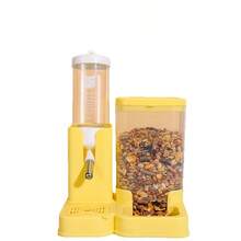 1pc Hamster Feeder & Water Bottle 2-In-1 Dual Use Small Pet Guinea Pig Feeding Bowl - Multicolor - View 5